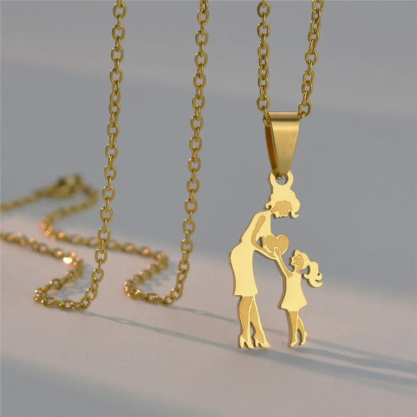 Mother Daughter Pendant Necklace