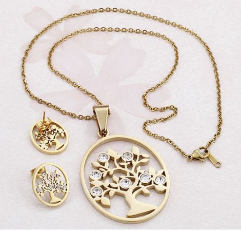 Zircon Tree Jewellery Set