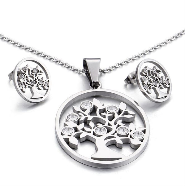 Zircon Tree Jewellery Set