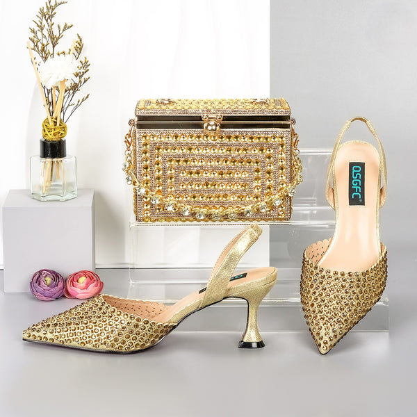 Shoe and Bag Set - Studded Design