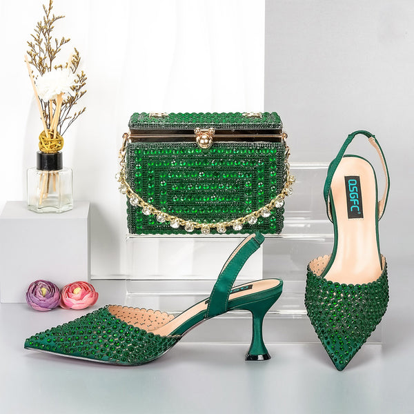 Shoe and Bag Set - Studded Design