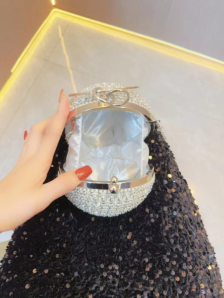 Clutch Bag - Round Rhinestone Evening Bag