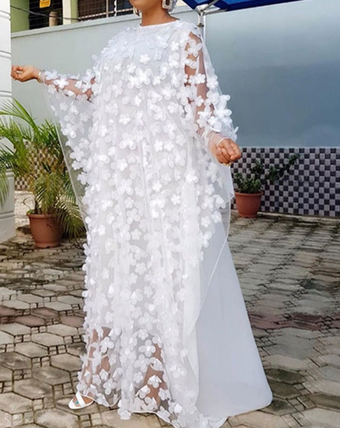 Bubu Gown Chiffon with Frontal Petals – Indulge Yourself Accessories