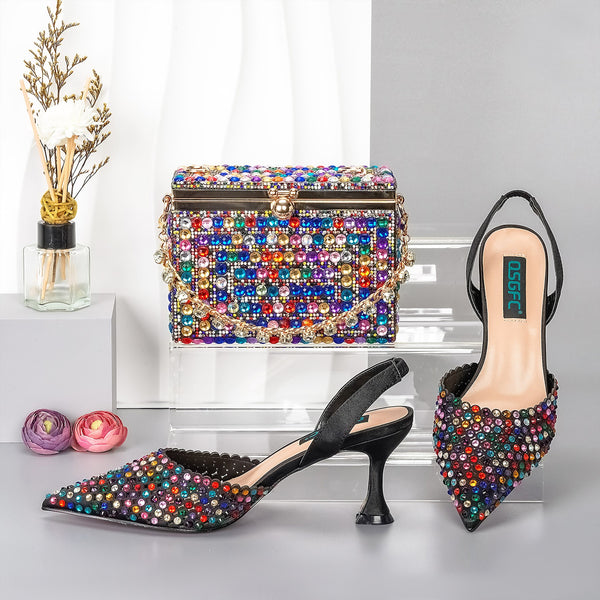 Shoe and Bag Set - Studded Design