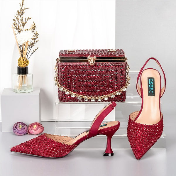 Shoe and Bag Set - Studded Design