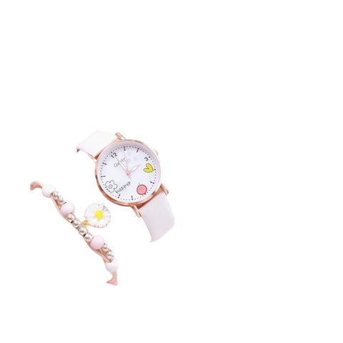 Pre Teen Wrist Watch + Daisy Bracelet Set