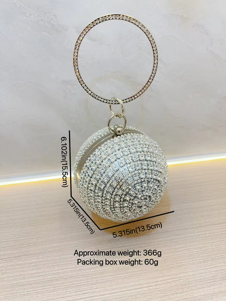 Clutch Bag - Round Rhinestone Evening Bag